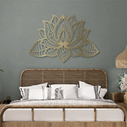 Cuadro calado flor de loto cabecero dorado mdf 90x120 cm<br/>