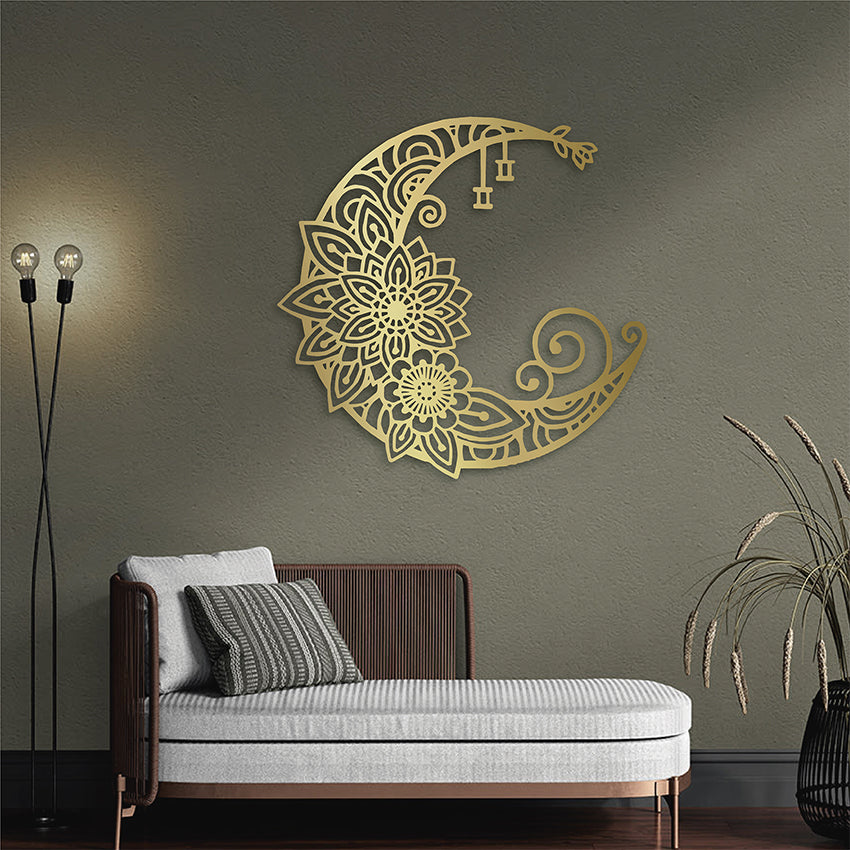 Cuadro calado luna eco dorado mdf 60x60 cm<br/>