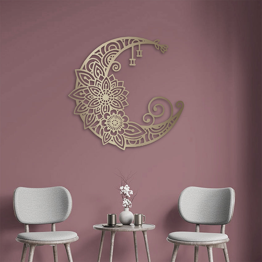 Cuadro calado luna eco dorado mdf 60x60 cm<br/>