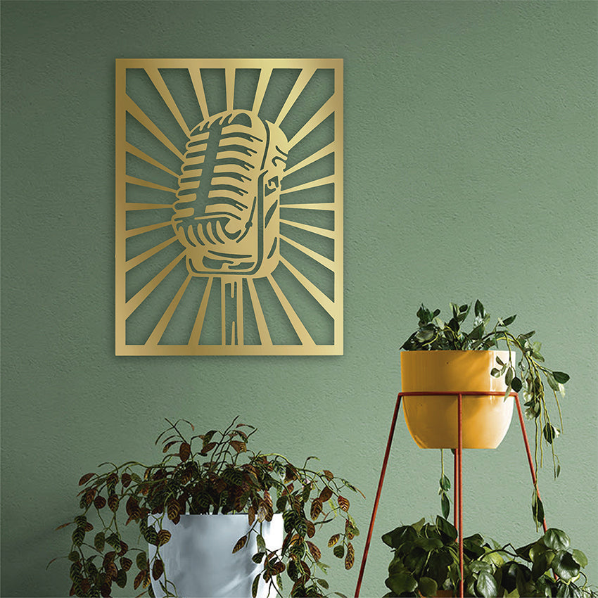 Cuadro calado music old style dorado mdf 50x70 cm<br/>