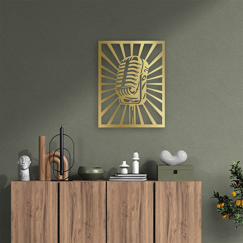 Cuadro calado music old style dorado mdf 50x70 cm<br/>