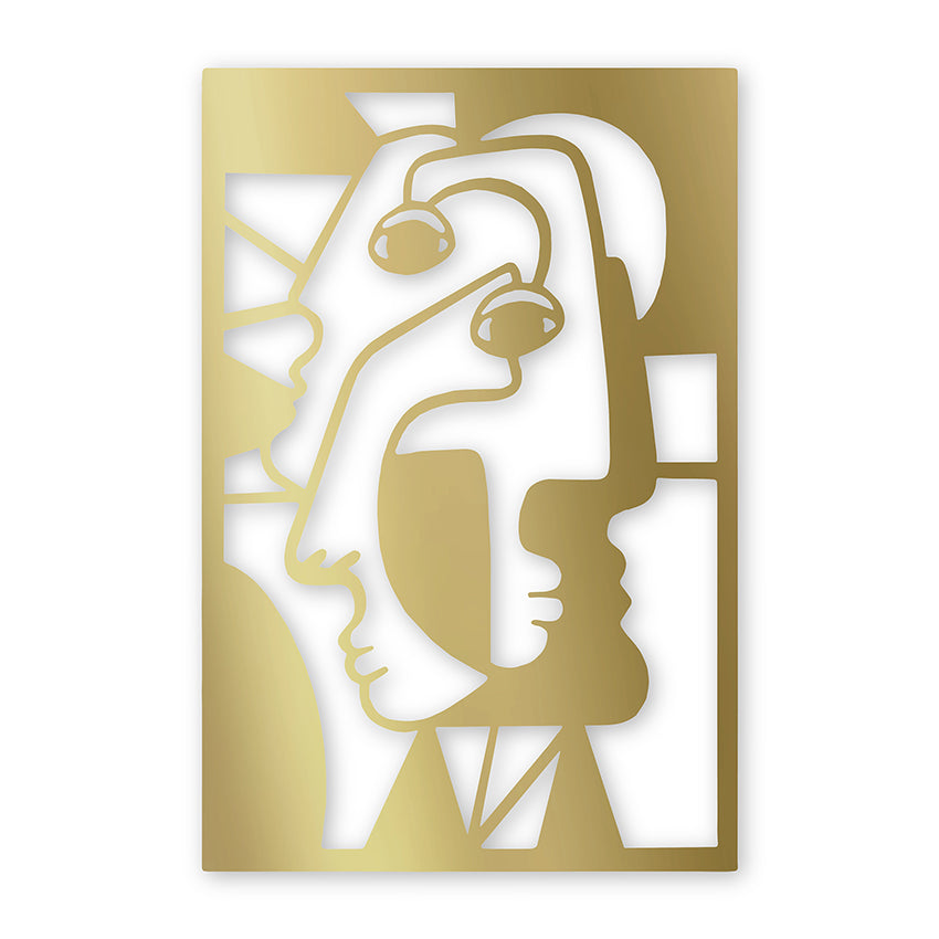 Cuadro calado vertical picasso dorado mdf 40x60 cm<br/>