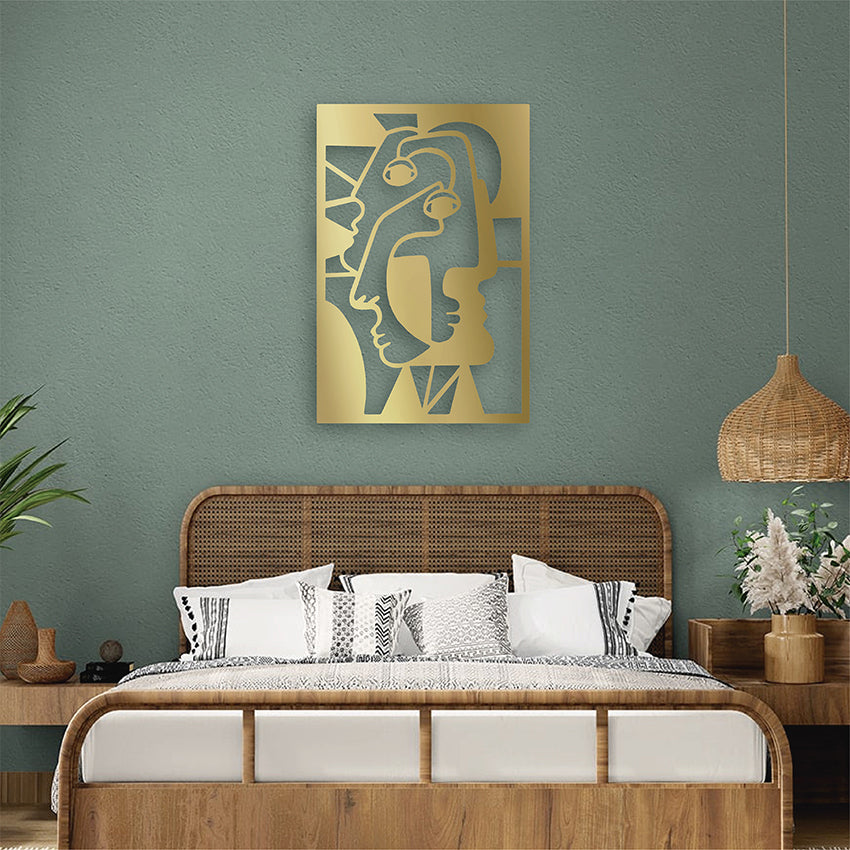 Cuadro calado vertical picasso dorado mdf 40x60 cm<br/>