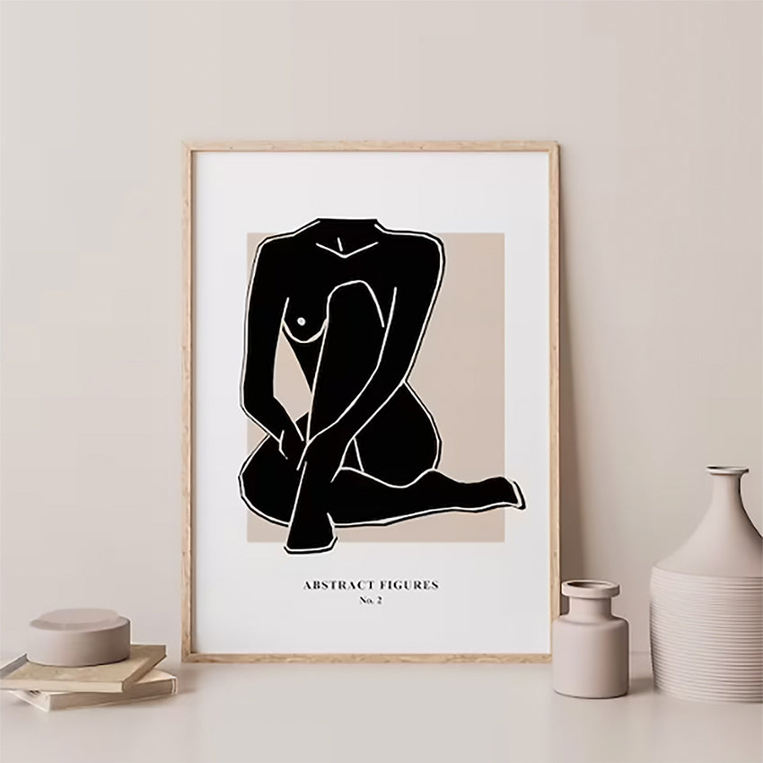 Cuadro mujer desnuda negra mdf