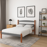 Cama Doble Delta Acacia Gris