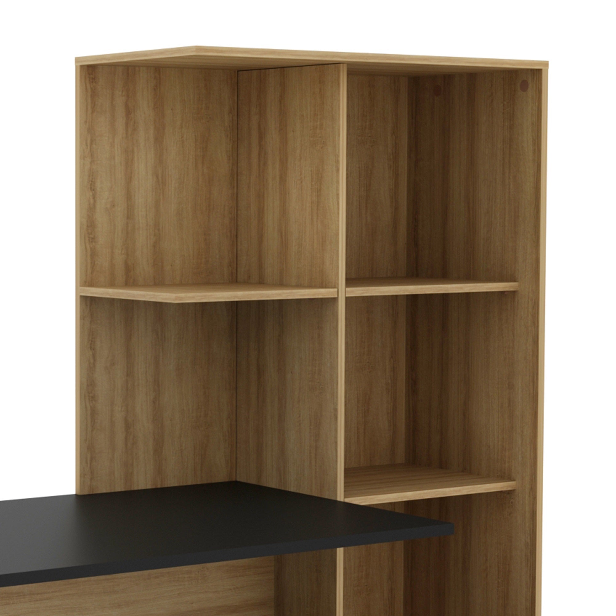 Escritorio + Biblioteca Poli - Almendra/Negro