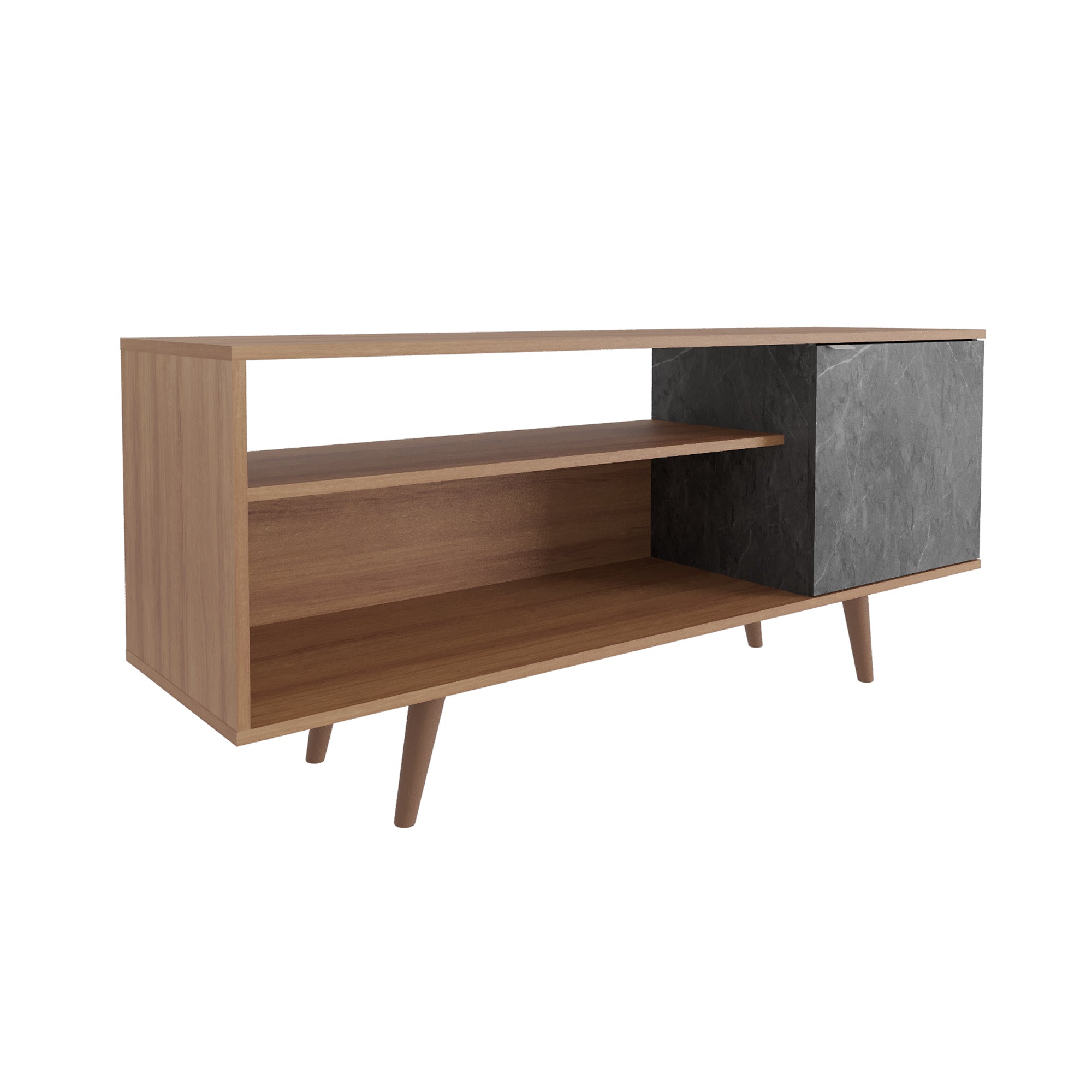 Mesa Para TV 60" Estambul Almendra/Marbol Lunar