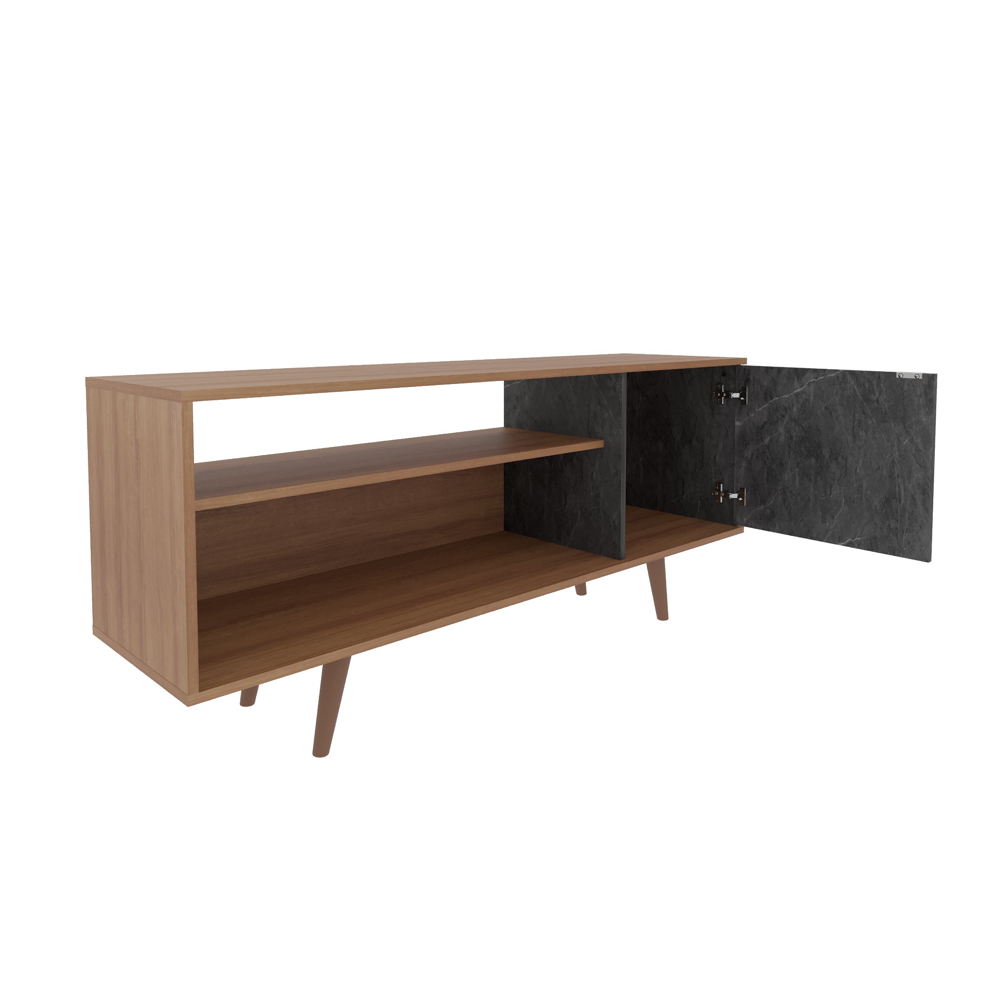 Mesa Para TV 60" Estambul Almendra/Marbol Lunar