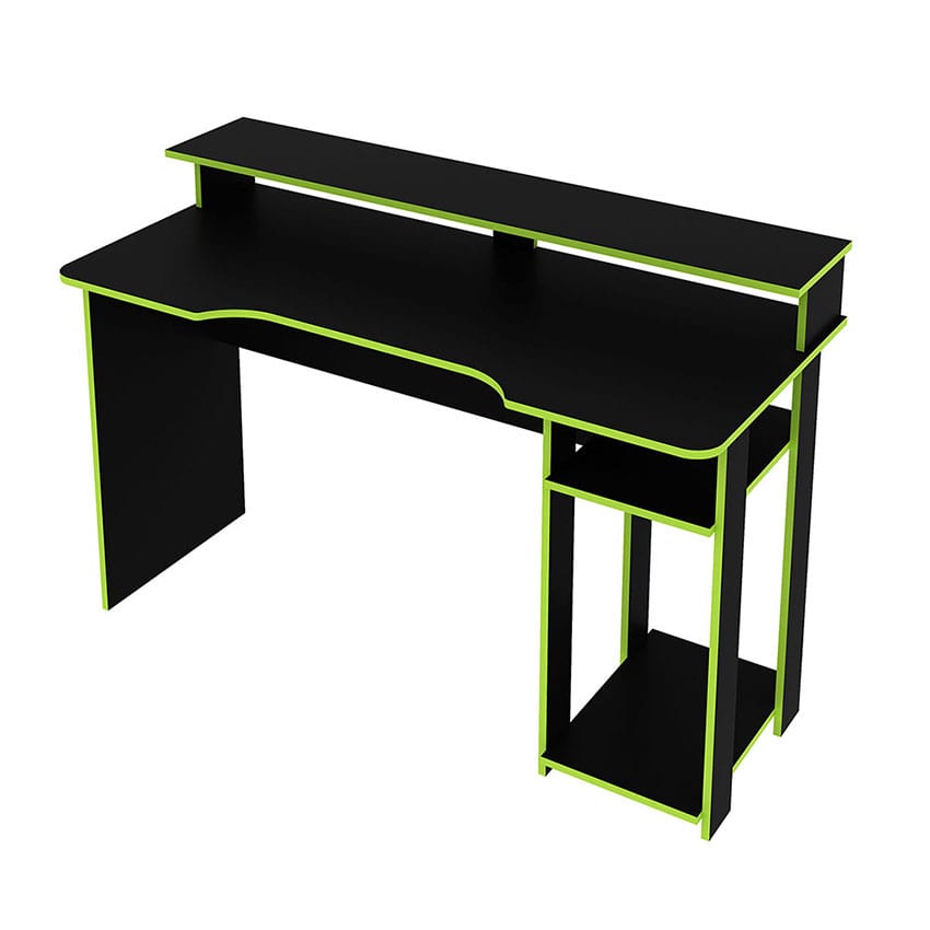 Escritorio gamer Bolonia - Negro/Verde