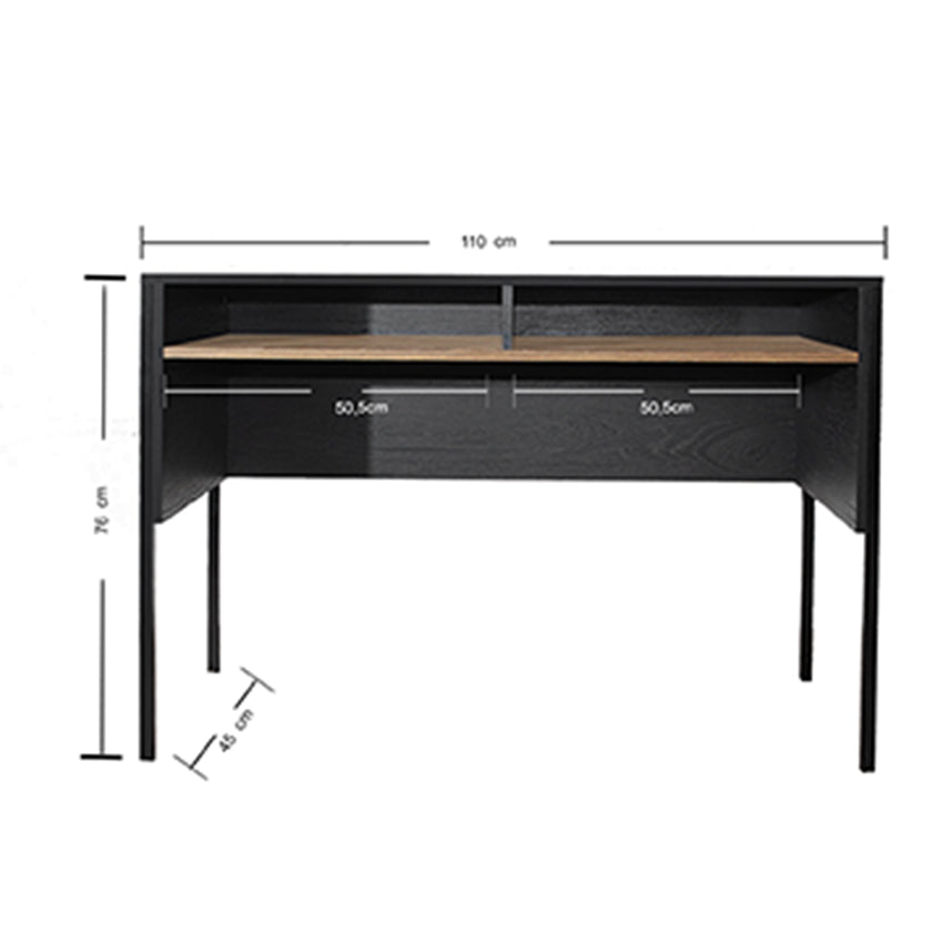 Escritorio chicago amaretto negro (76.5x110x45)