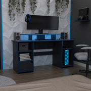 Escritorio gamer trollino wengue y azul