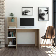 Escritorio vilna, rovere y blanco, con amplia superficie de trabajo