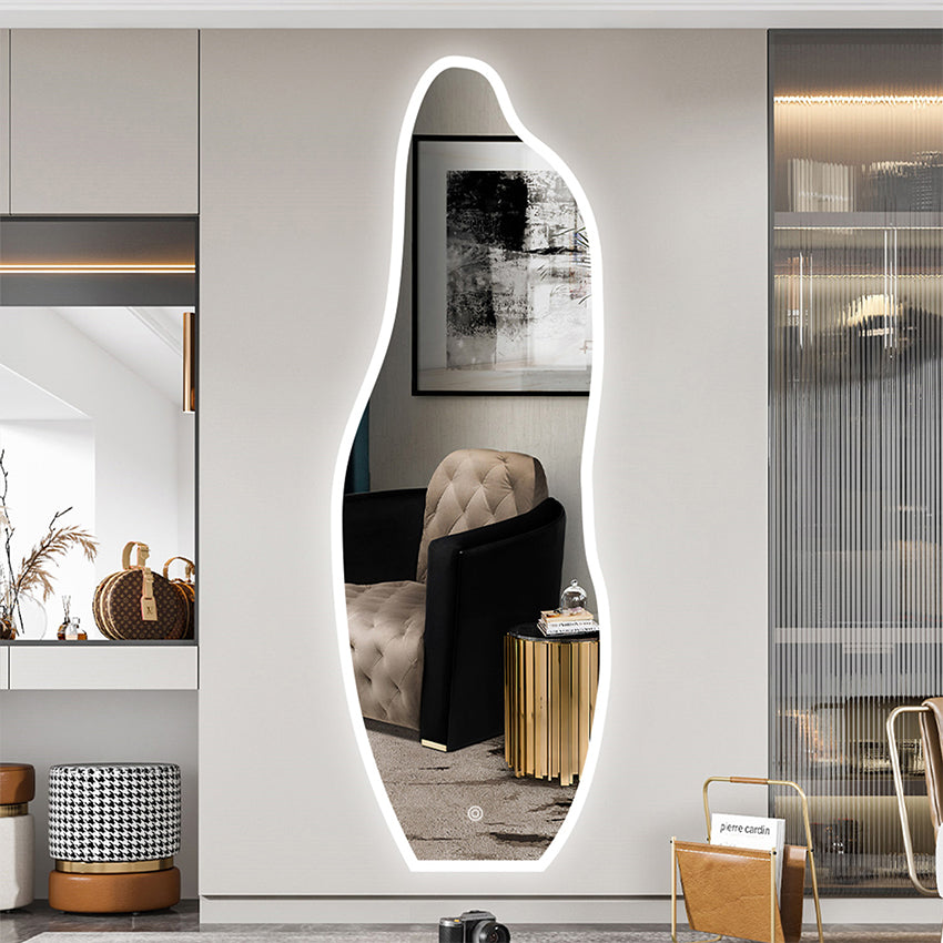 Espejo decorativo biselado con luz led