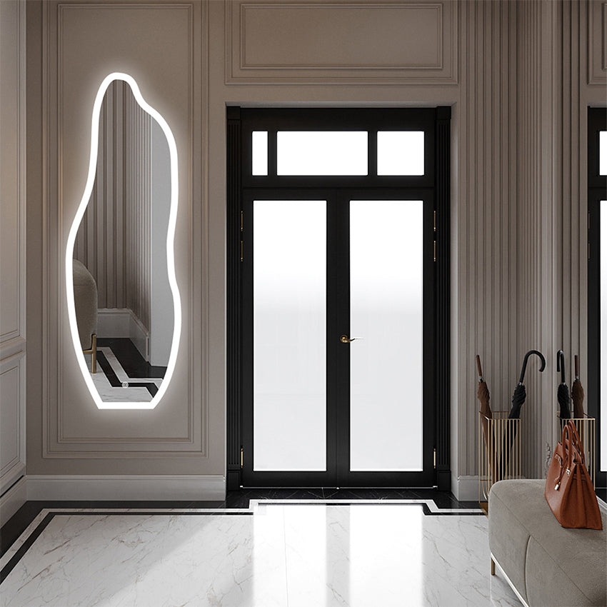 Espejo decorativo biselado con luz led
