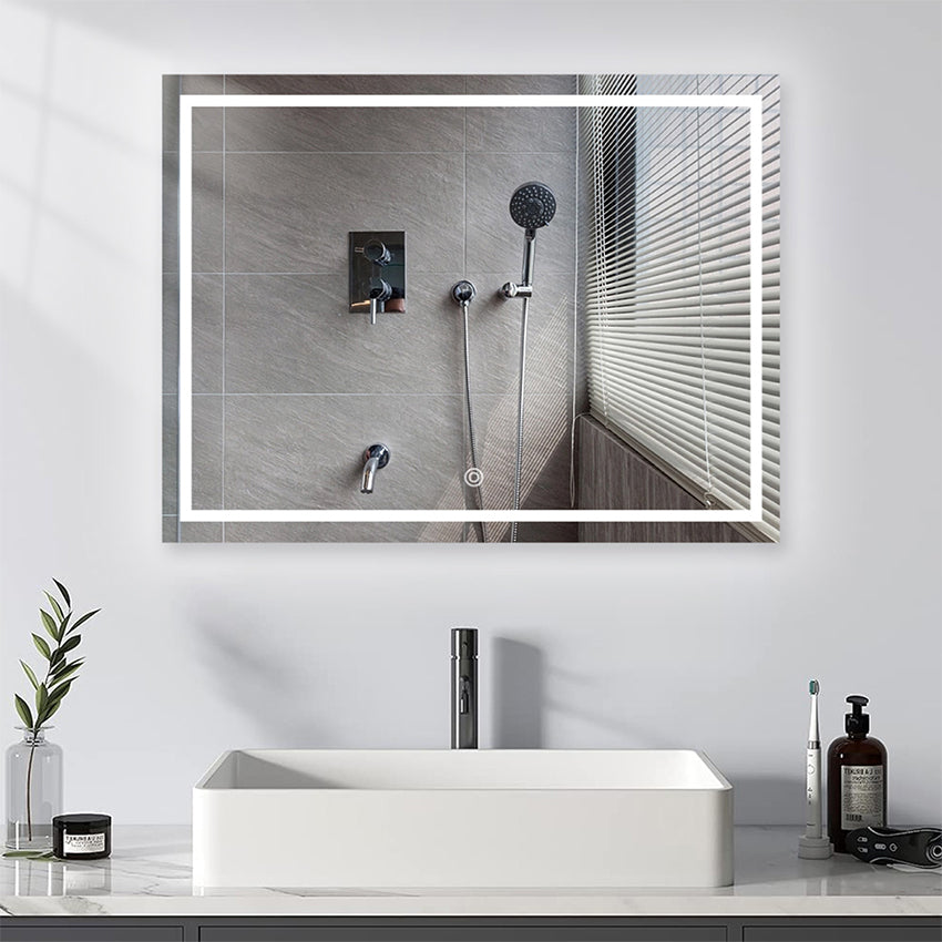 Espejo decorativo cuadrado con luz led