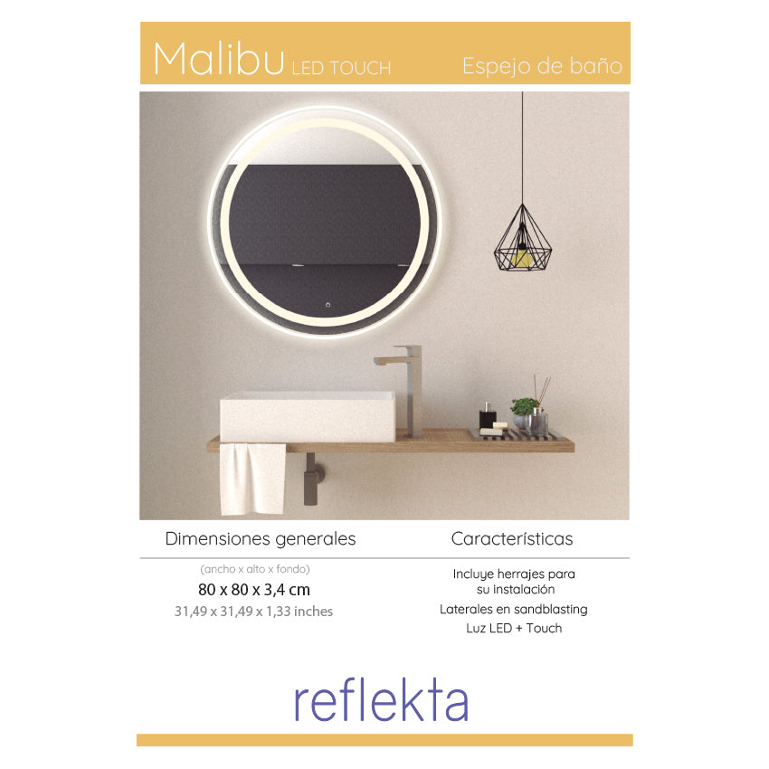 Espejo malibu led+touch