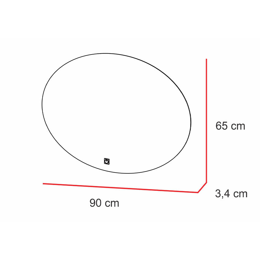 Espejo oval led+touch