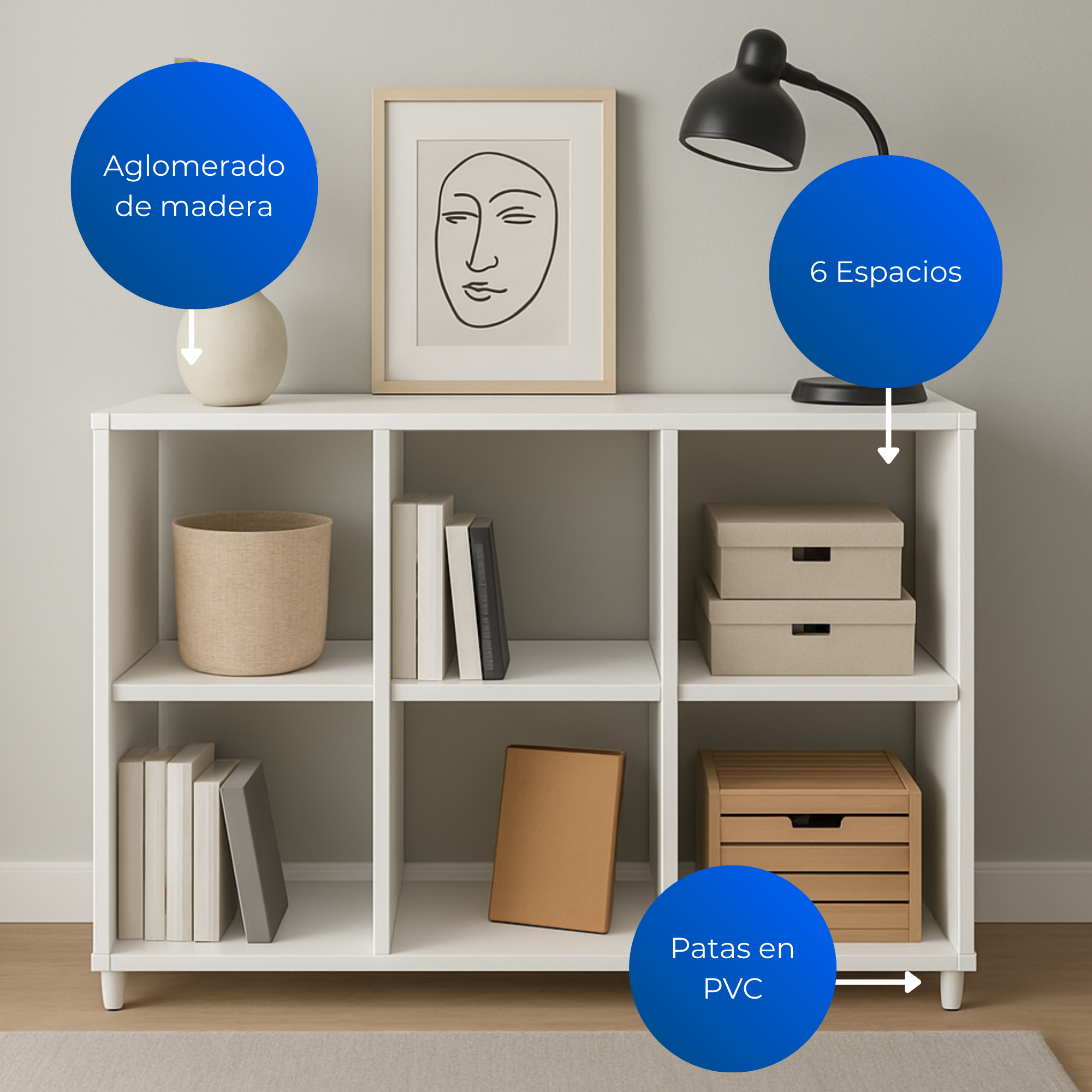 Estante Multifuncional Argentina Blanco