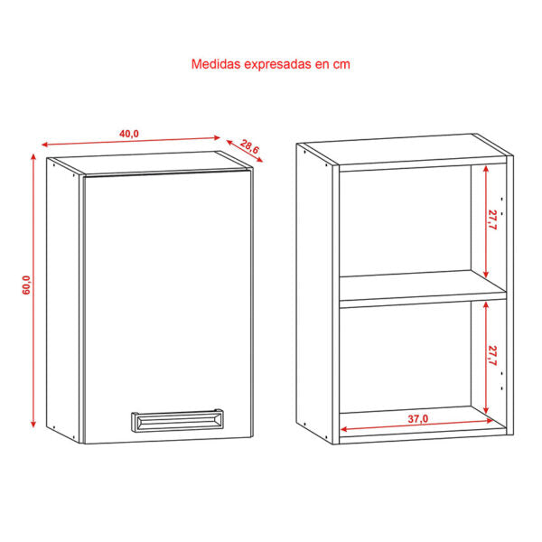 Cocina gazania 120cm 6 puertas 2 cajones maderado natural blanco supremo