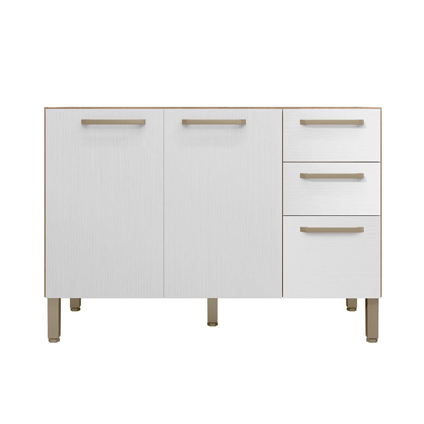 Cocina gazania 120cm 6 puertas 2 cajones maderado natural blanco supremo