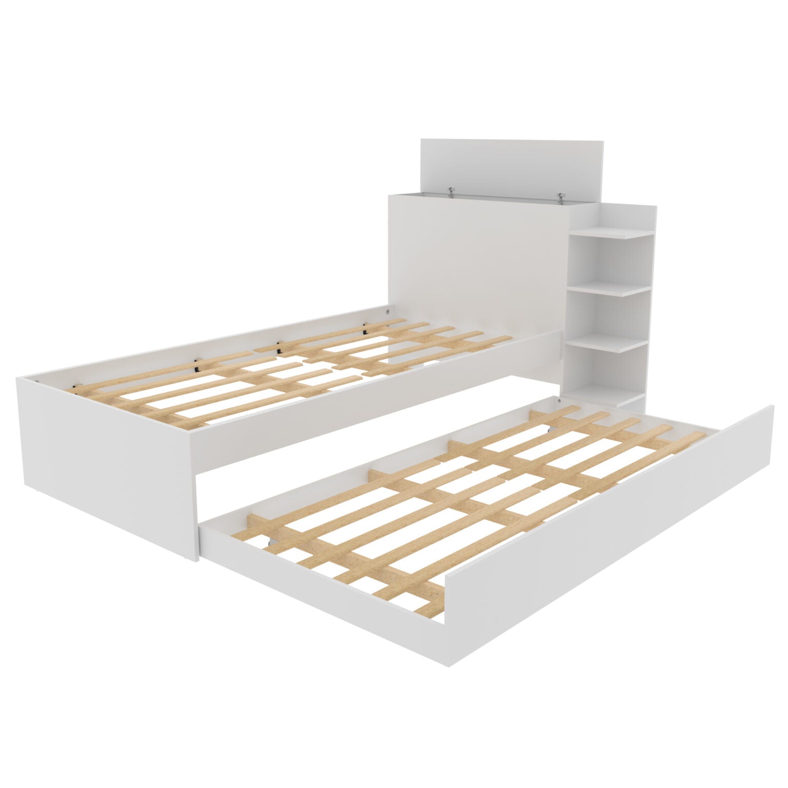 Cama Sencilla gea blanco con cama auxiliar