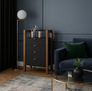 Comoda Grecia - Negro/Nogal