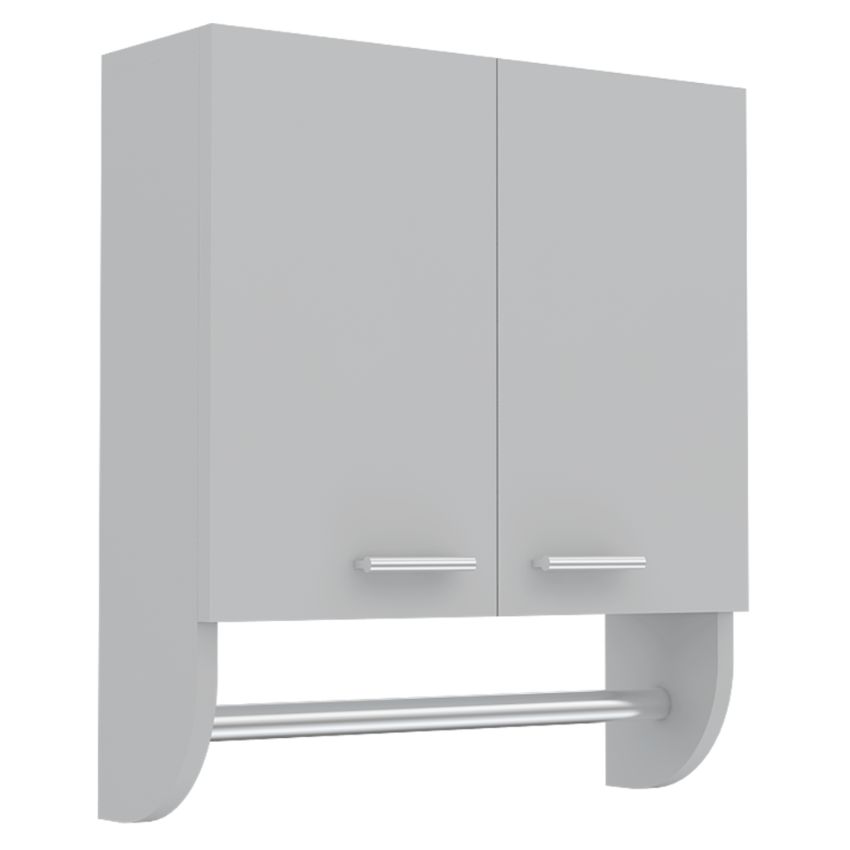 Gabinete de baño lupek, blanco, con tubo y manija metálicas