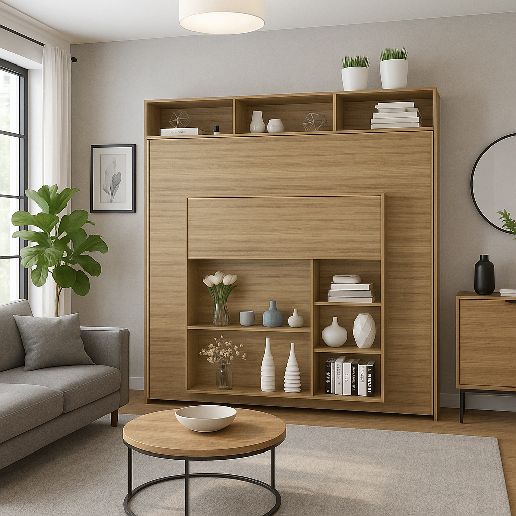 Cama Abatible Doble Ibiza Almendra