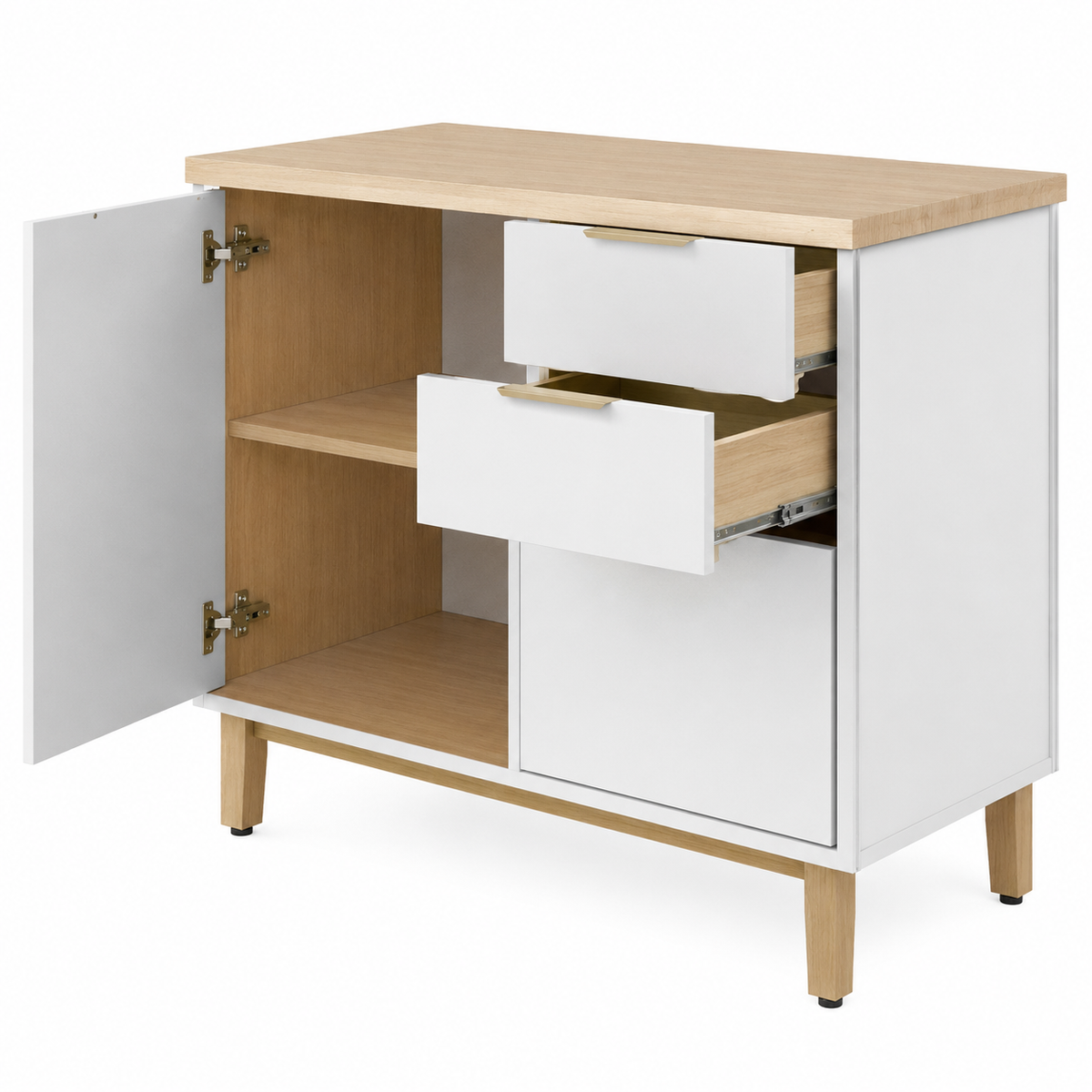 Cocina 200 cm Isabela 7 Puertas 2 Cajones Almendra/Blanco Apagado
