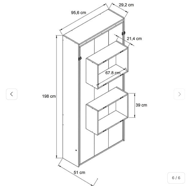 Cama Sencilla Abatible Japón Blanco