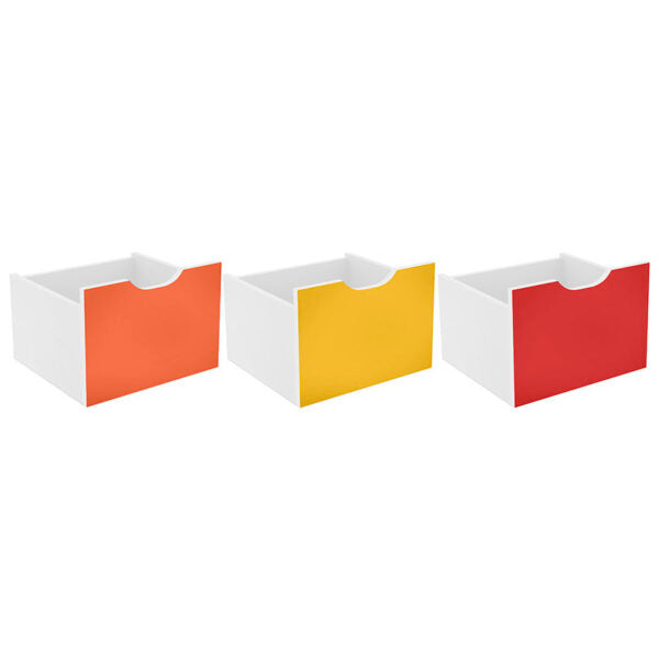 Combo Estante Salvador Blanco + Kit de 3 cajones organizador Santos Multicolor