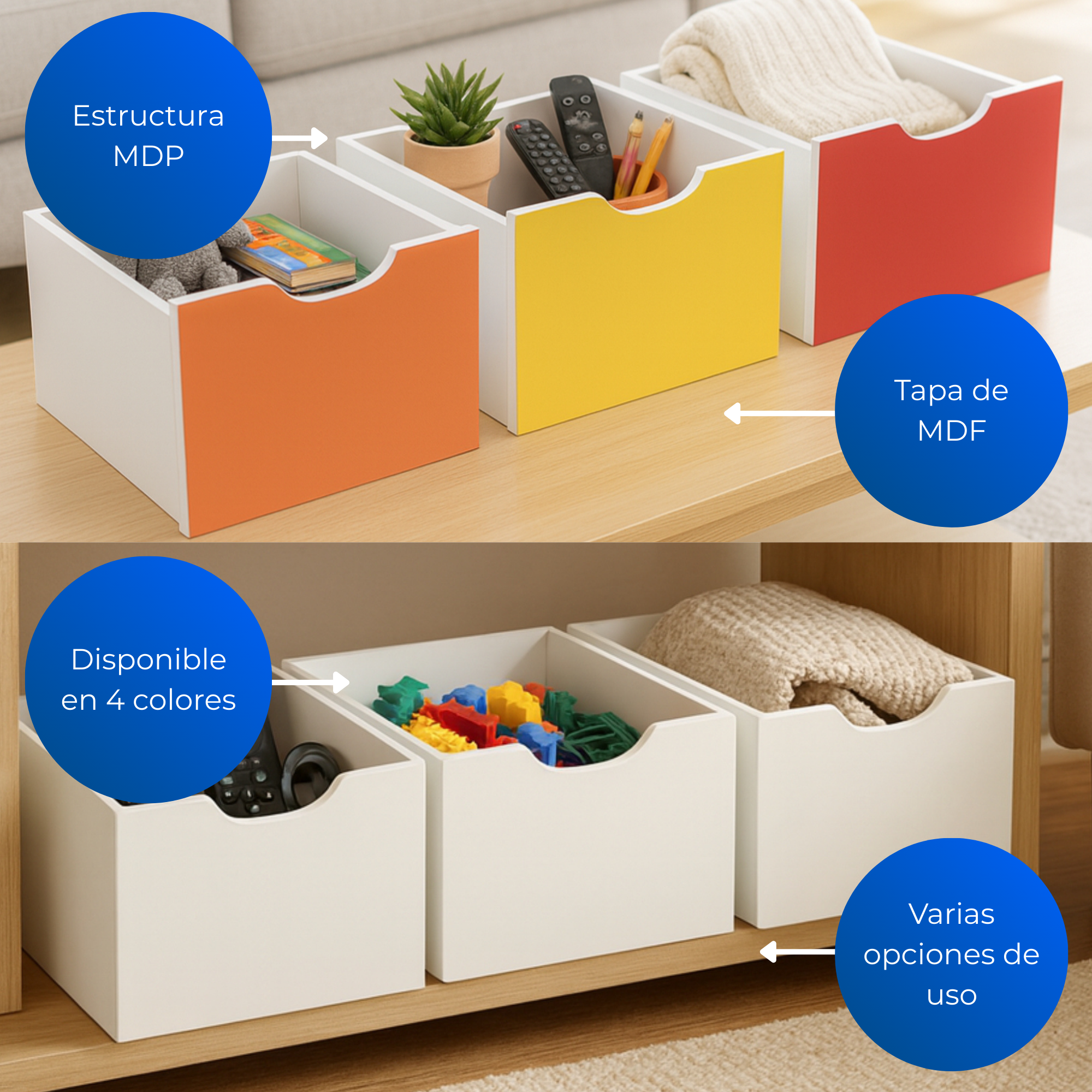 Kit 3 Cajones Organizador Santos