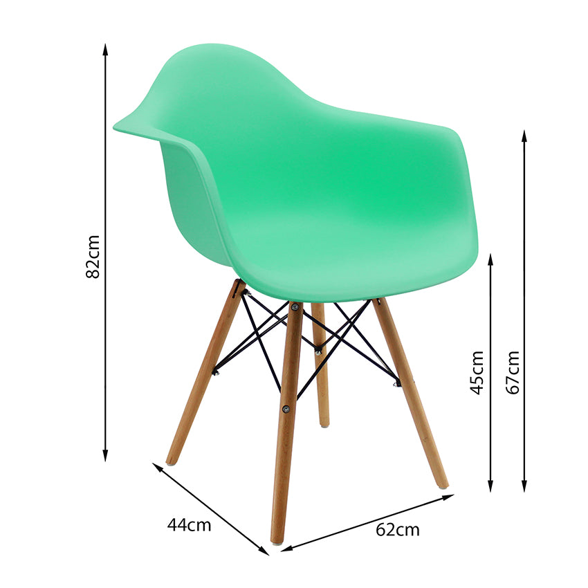 Kit por 2 silla eames brazos menta   verde menta
