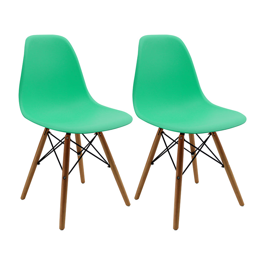 Kit por 2 silla dkr tipo eames para comedor   verde menta