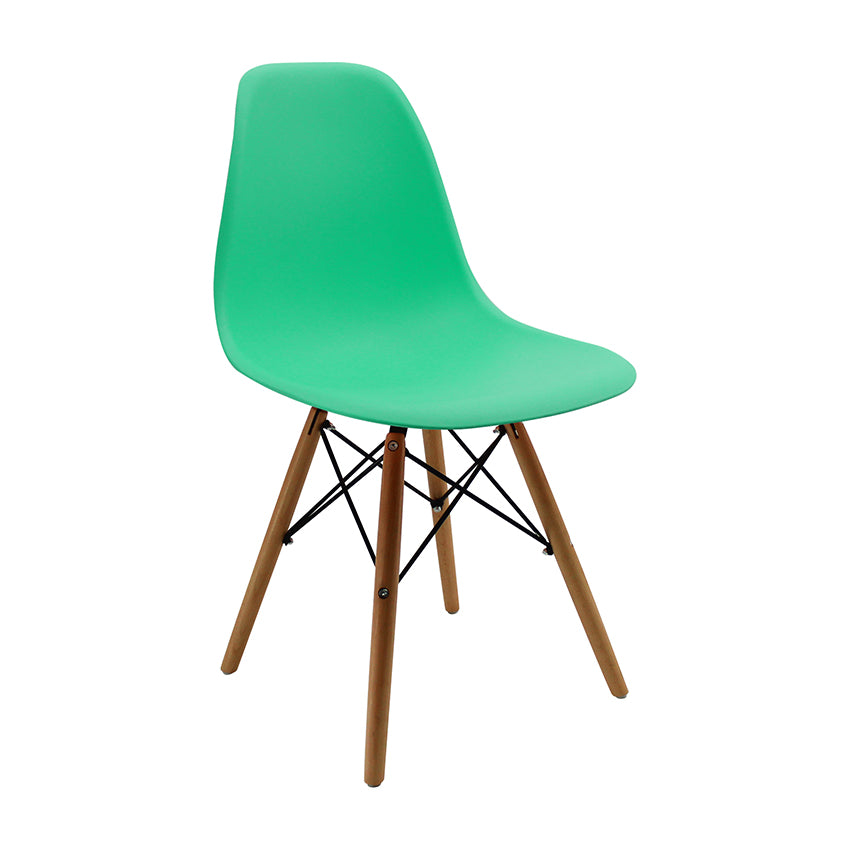 Kit por 2 silla dkr tipo eames para comedor   verde menta
