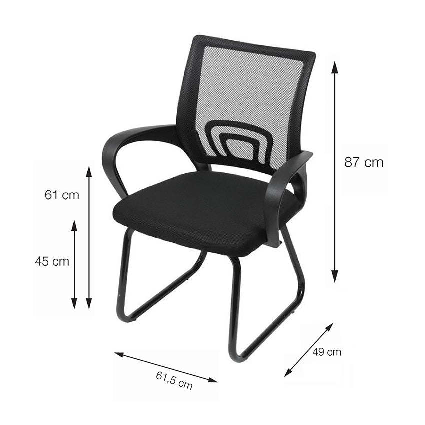 Kit por 2 silla tok oficina fija escritorio   negro