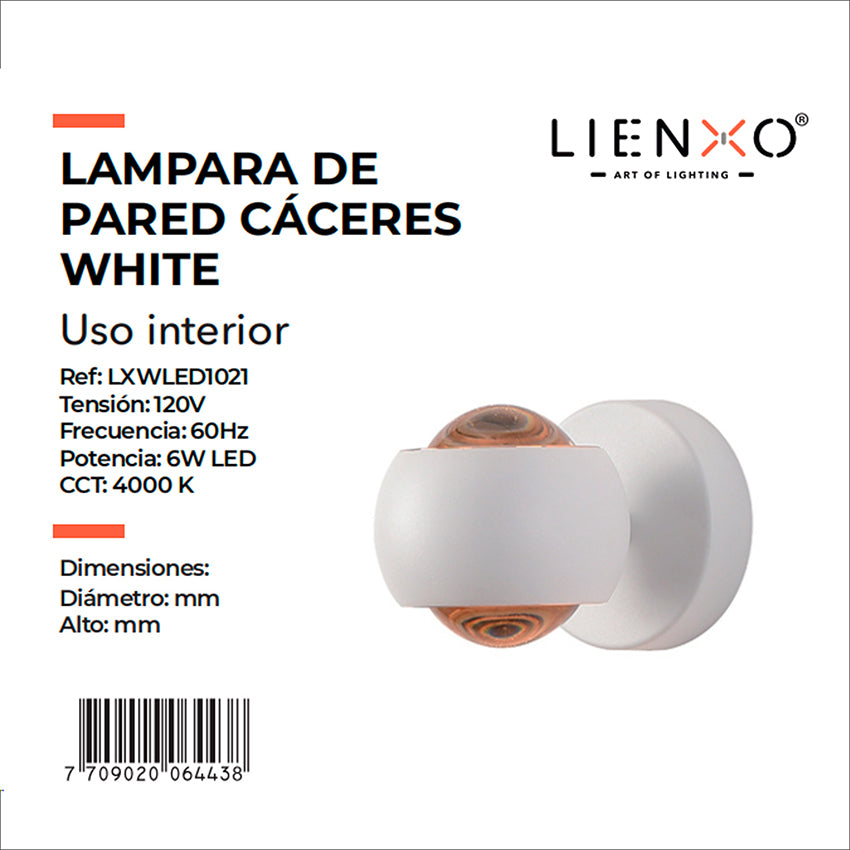 Lampara de pared cáceres white