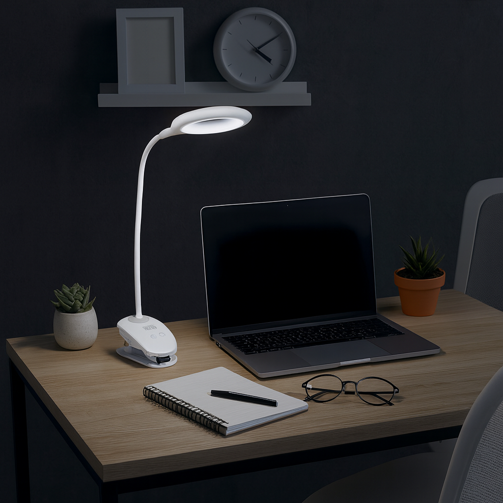 Lámpara Decorativa de Mesa en Led Base pinza