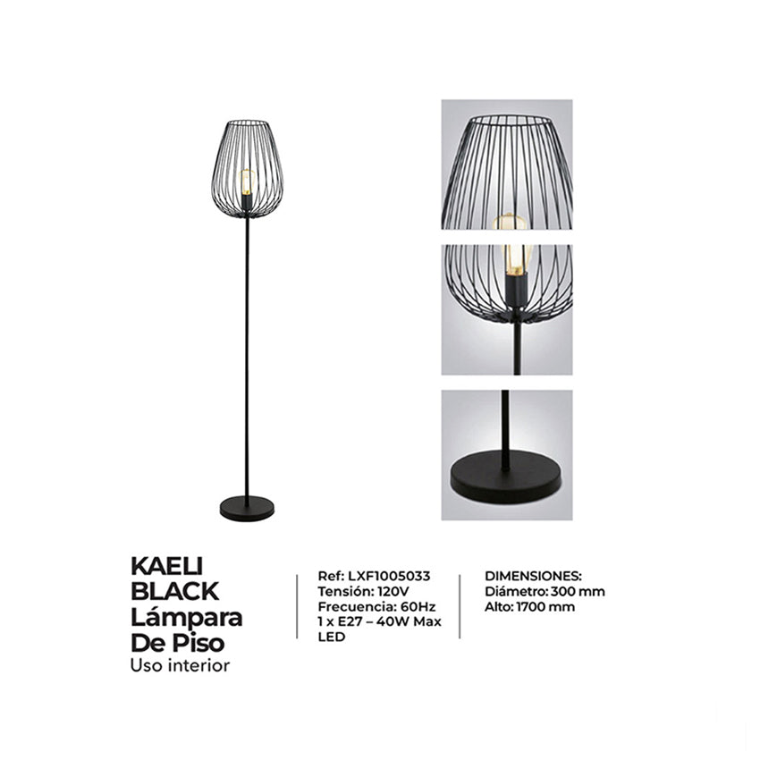 Lámpara de piso kaeli black