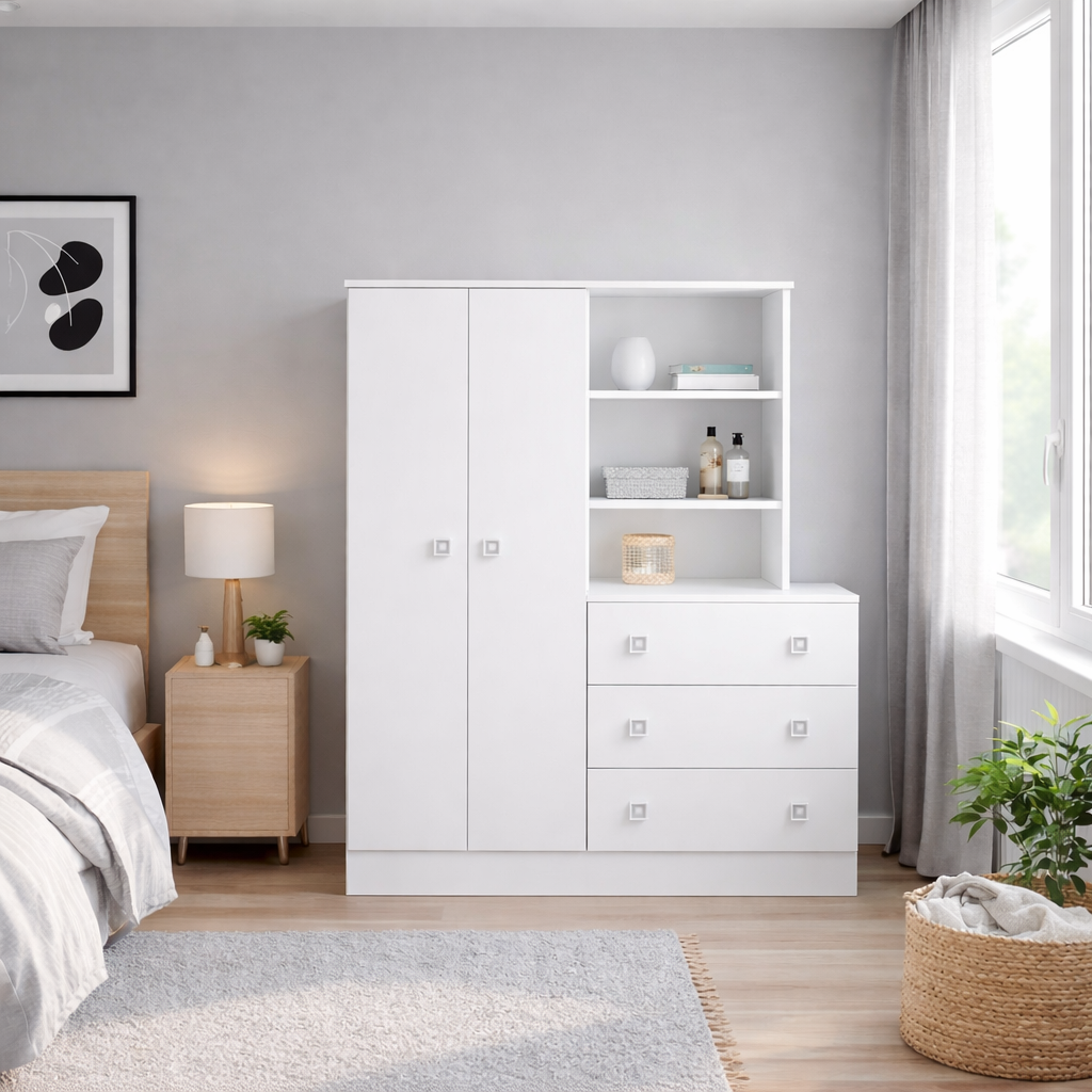 Closet + Cómoda Madrid Blanco