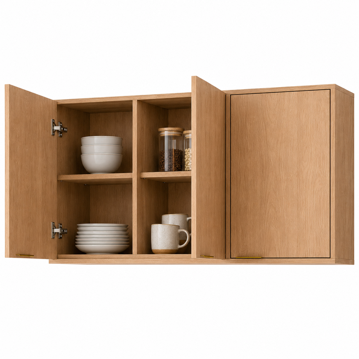 Cocina 190 cm Maui 9 Puertas 2 Cajones Almendra/Blanco Apagado