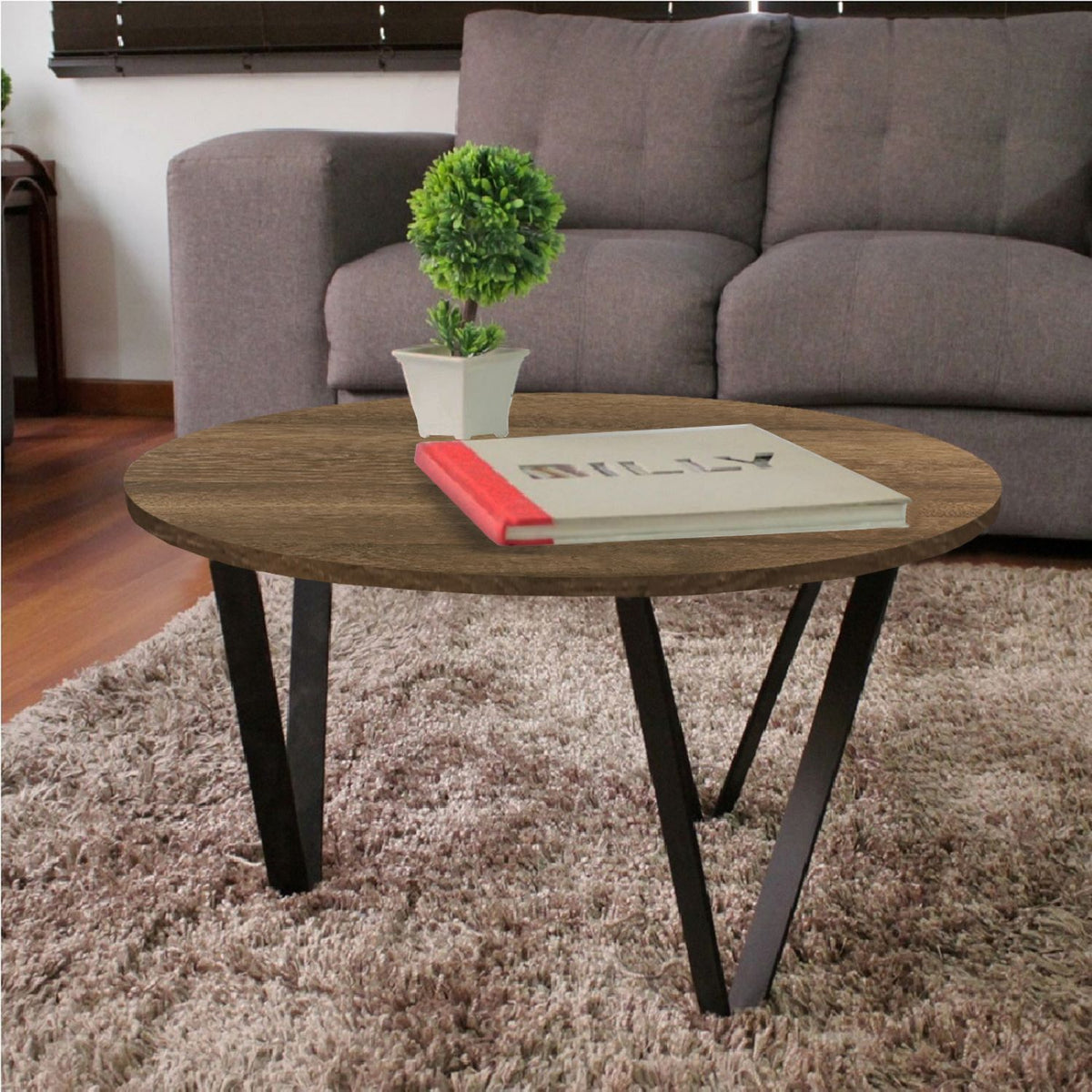 Mesa De Centro Redonda Victory 35x60cm Amaretto