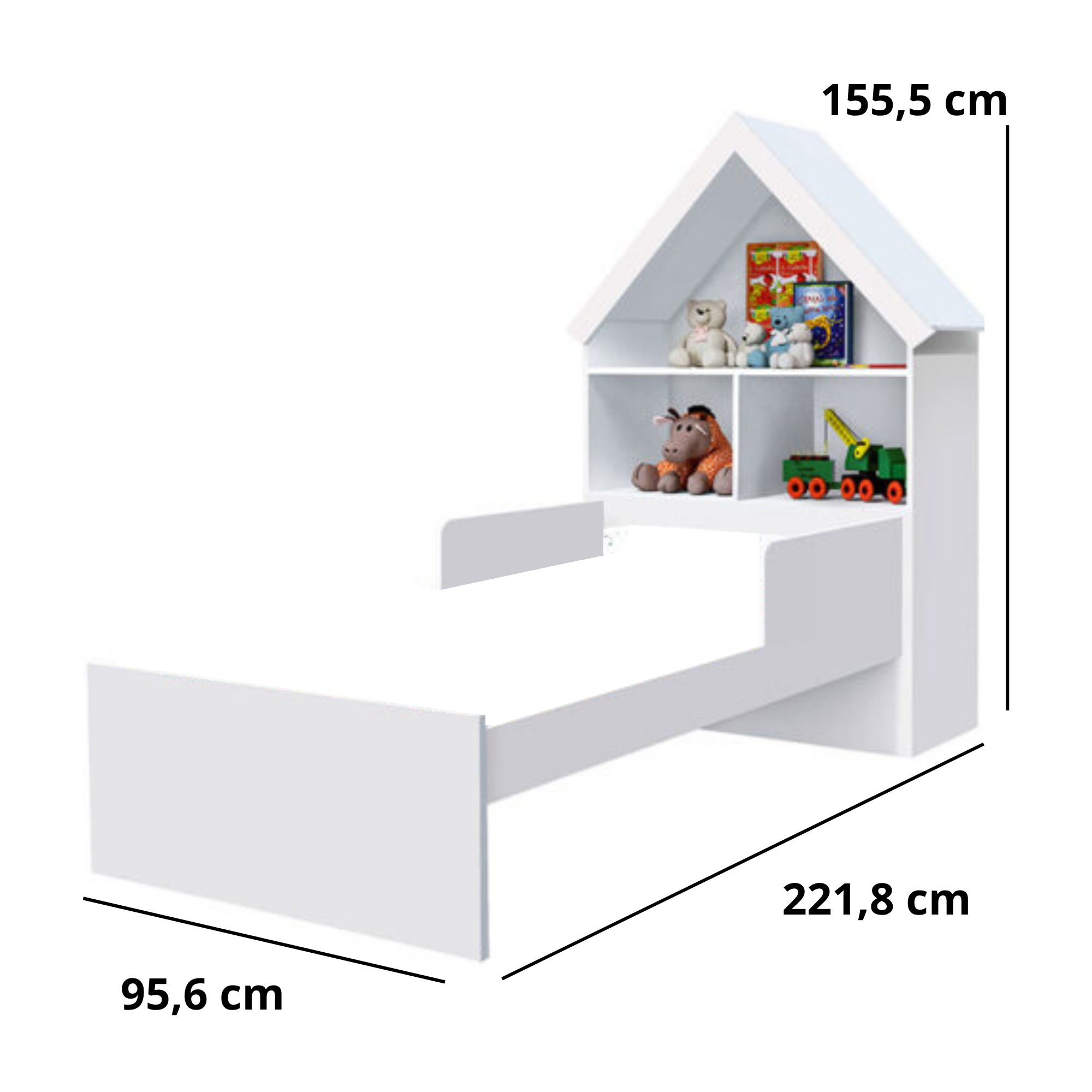Combo Colchoneta Infantil 90 x 1,90 cm + Cama Infantil Ariel