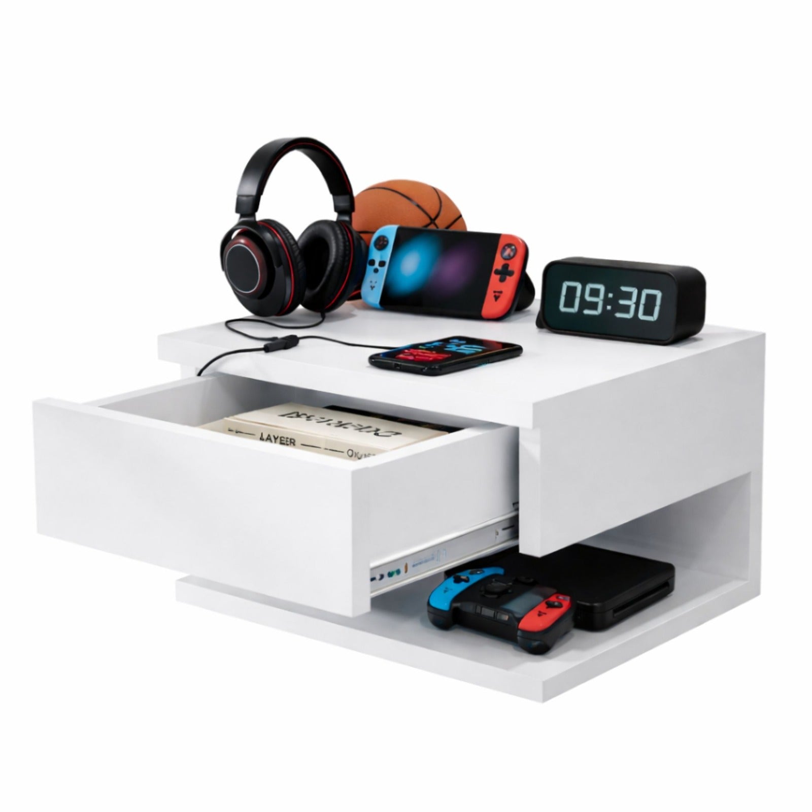 Mesa de noche Flotante Roma Blanco