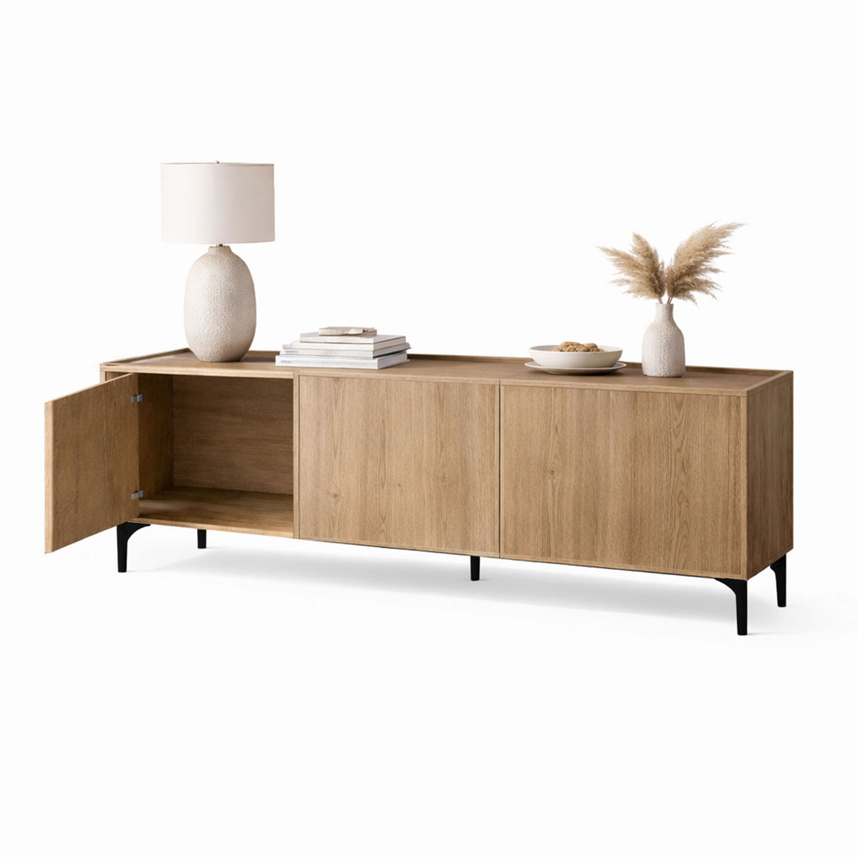 Mesa de Tv 65" Puertas Benito 50x150x30cm Madera