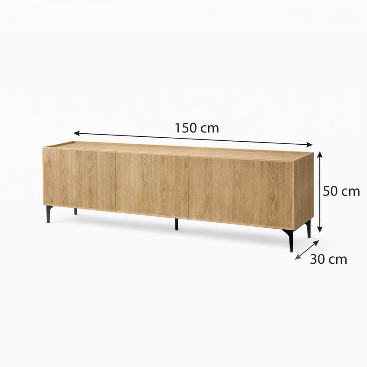 Mesa de Tv 65" Puertas Benito 50x150x30cm Madera