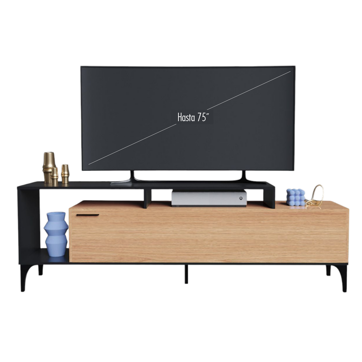 Mesa TV hasta 65" Live 58X180X30cm Fresno-Negro