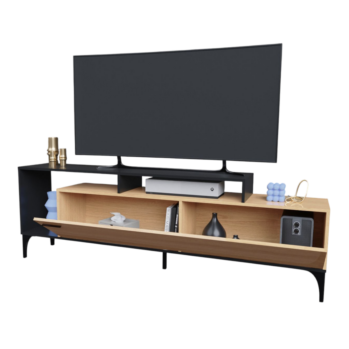 Mesa TV hasta 65" Live 58X180X30cm Fresno-Negro
