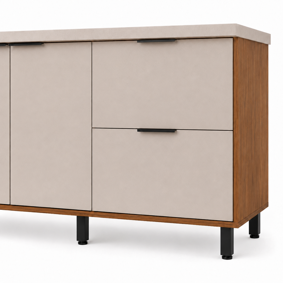 Cocina 120 cm Malta 3 Puertas 2 Cajones Natural/Blanco Apagado