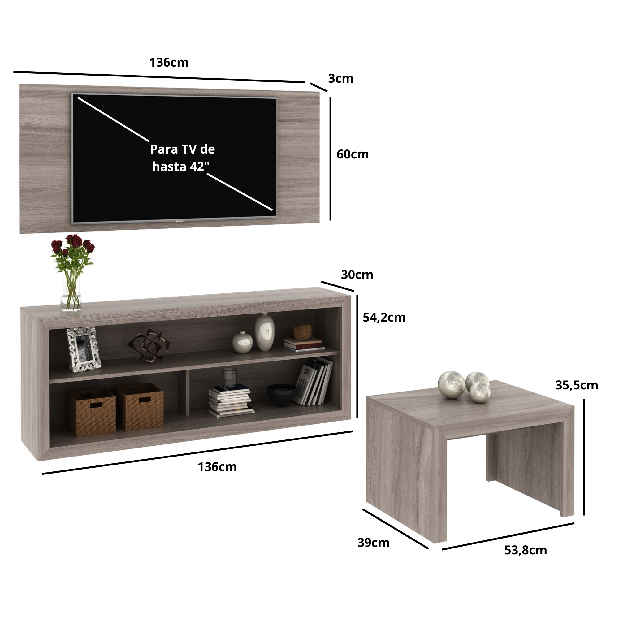 Combo Sala Living Gris